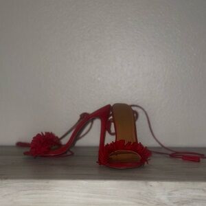 Charlotte Russe Red Fringe Heels
